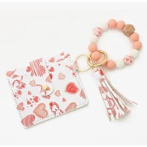 Beachside Romance Silicone Bead Bracelet Wallet Tassel Keychain